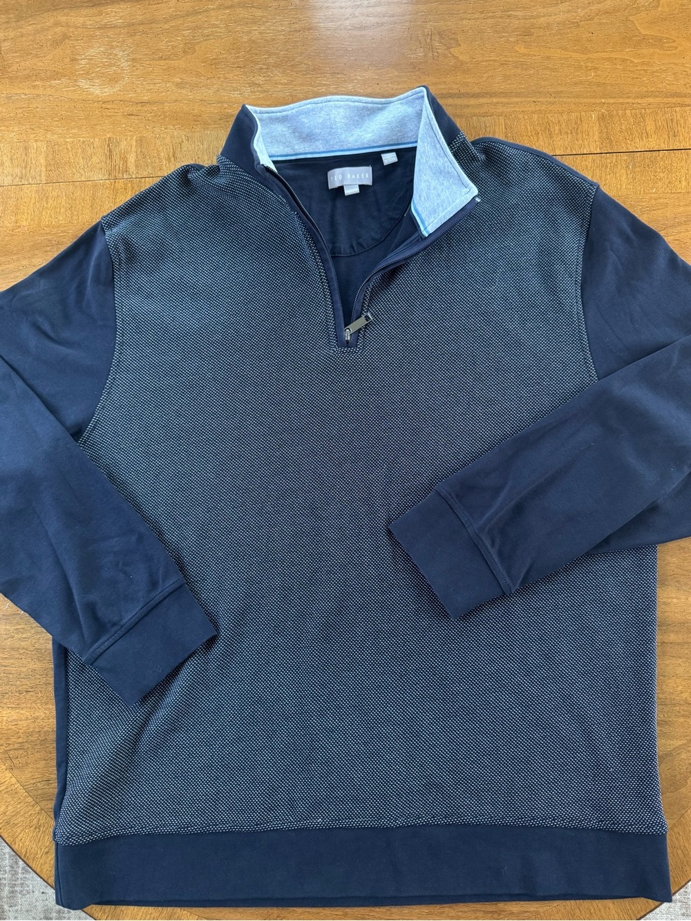 Ted Baker Navy Textured Half-Zip Sweater